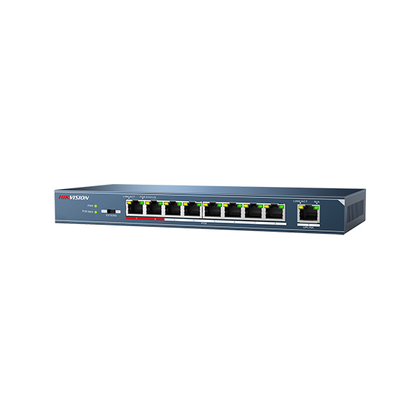 Switch 8 porturi PoE, 1 port uplink- HIKVISION - 1