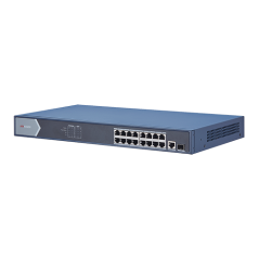Switch 16 porturi PoE 1000Mbps, 1xRJ45 + 1xSFP Gigabit uplink - HIKVISION - 1