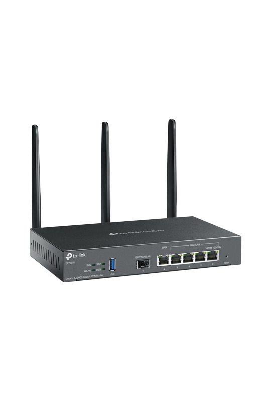 Router VPN, Wi-Fi 6, AX3000, 1 x SFP Gigabit, 5 x RJ45 Gigabit, 1 x USB - TP-Link Omada ER706W
