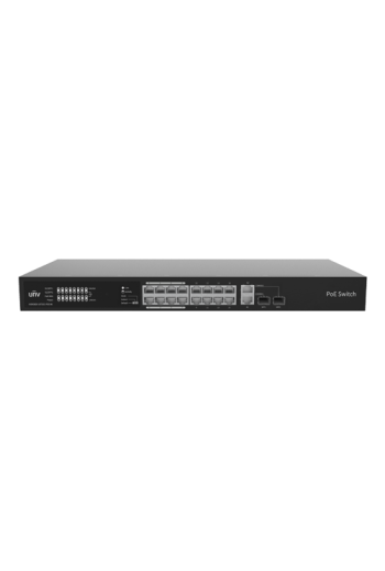 Switch 16 porturi PoE, 2 x Combo Uplink RJ45/SFP gigabit, Unmanaged - UNV NSW2020-16T2GC-POE-IN