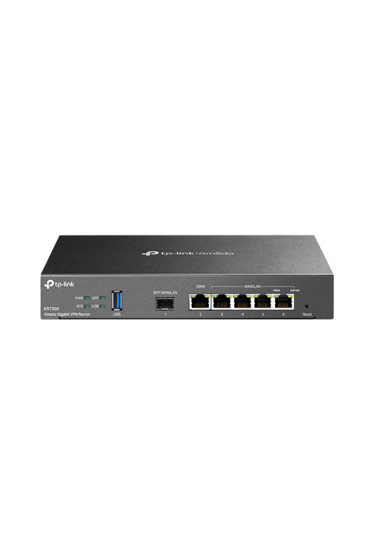 Router VPN, 1 x SFP Gigabit, 5 x RJ45 Gigabit, 1 x USB - TP-Link Omada ER7206