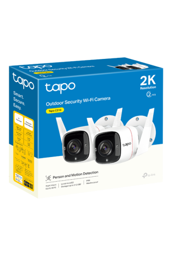 Pachet 2 Camere IP Wi-Fi, 2K, Audio bidirectional, IR 30M - TP-Link Tapo TapoC310P2