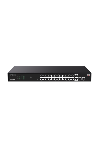 Switch 24 porturi PoE RJ45 Gigabit, 2 x RJ45 Gigabit, 2 x SFP Gigabit, Management, 1U - IP-COM G2228P-24-410W