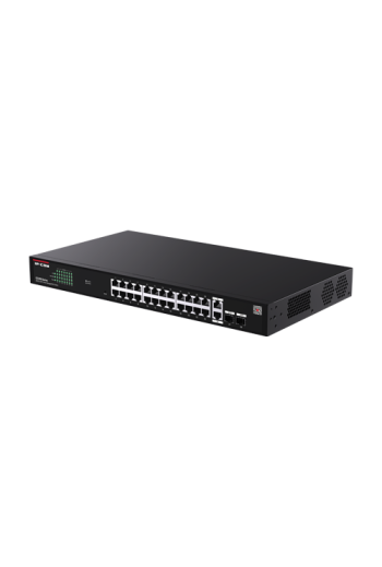 Switch 24 porturi PoE RJ45 Gigabit, 2 x RJ45 Gigabit, 2 x SFP Gigabit, Management, 1U - IP-COM G2228P-24-410W