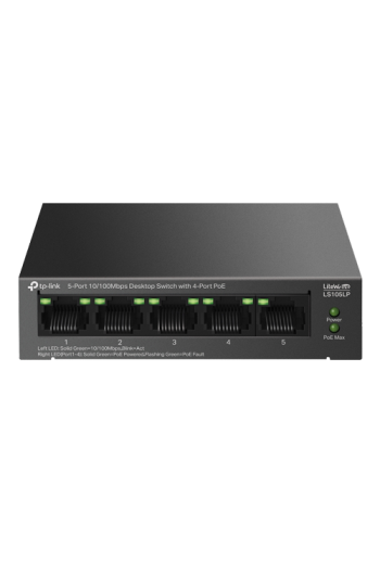 Switch LiteWave, 4 x RJ45 10/100Mbps PoE, 1 x RJ45 10/100 Mbps, Unmanaged - TP-Link LS105LP