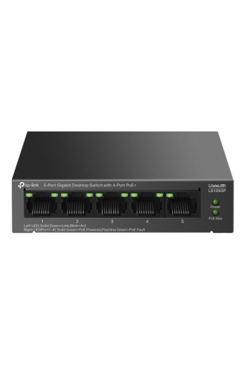 Switch LiteWave, 4 x RJ45 1G PoE, 1 x RJ45 1G, Unmanaged - TP-Link LS105GP