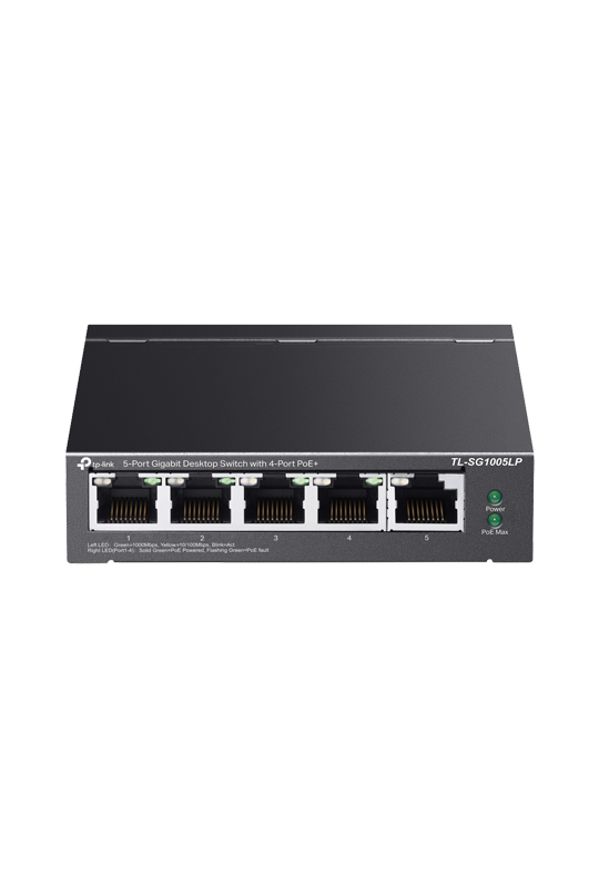 Switch TL-SG1005LP, 4 x RJ45 1G PoE, 1 x RJ45 1G, Unmanaged - TP-Link TL-SG1005LP