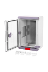Cutie distributie IP67 din ABS gri, usa transparenta, placa metalica, 200x300x130 mm PS203013
