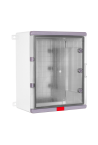 Cutie distributie IP67 din ABS gri, usa transparenta, placa metalica, 400x500x240 mm PS405024