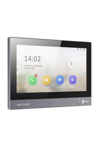 Monitor videointerfon TCP/IP, IPS LCD 7 inch touch screen, WiFi, PoE, Alarma IN - HIKVISION DS-KH8381-WTE1