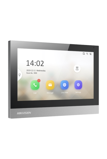 Monitor videointerfon TCP/IP, TFT 7 inch touch screen, WiFi, PoE, Alarma IN - HIKVISION DS-KH8380-WTE1