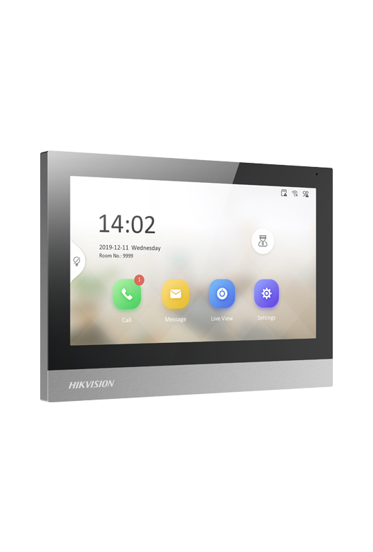 Monitor videointerfon TCP/IP, TFT 7 inch touch screen, WiFi, PoE, Alarma IN - HIKVISION DS-KH8380-WTE1