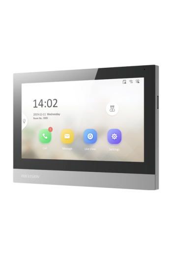 Monitor videointerfon TCP/IP, TFT 7 inch touch screen, WiFi, PoE, Alarma IN - HIKVISION DS-KH8380-WTE1