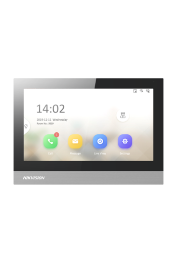 Monitor videointerfon TCP/IP, TFT 7 inch touch screen, WiFi, PoE, Alarma IN - HIKVISION DS-KH8380-WTE1
