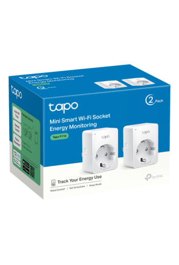 Pachet 2 prize smart, 16A, Wi-Fi, control vocal, monitorizare consum - TP-Link Tapo TapoP110(2-pack)