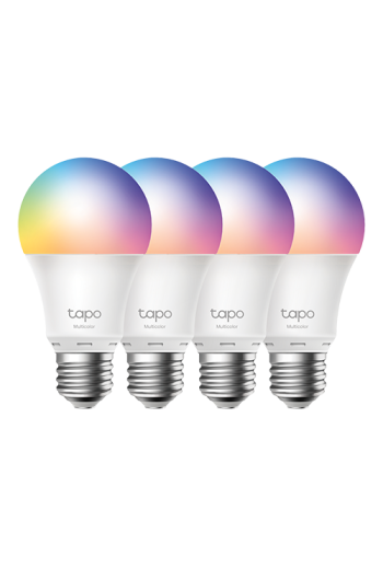 Set 4 becuri smart Wi-Fi, RGB, intensitate ajustabila, 2700-6500K, 806 lm, E27 - TP-Link Tapo TapoL530E(4-pack)