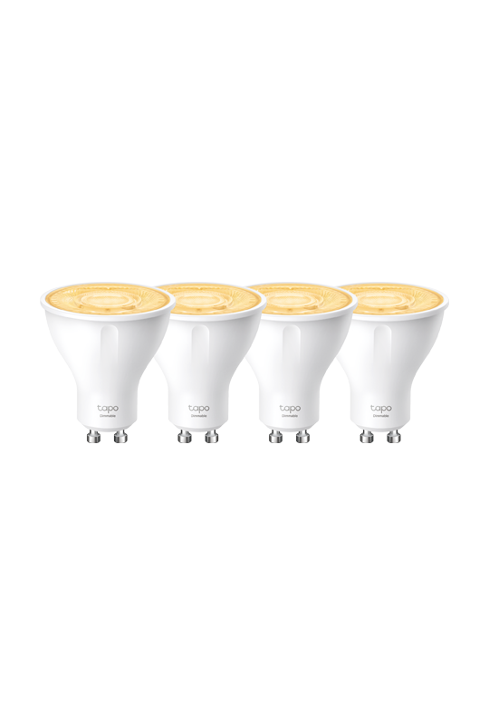 Set 4 becuri smart Wi-Fi, lumina calda 2700K ajustabila, 350 lm, GU10 - TP-Link Tapo TapoL610(4-pack)