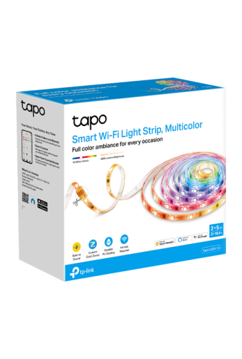 Set 2 benzi LED RGBW smart, 2 x 5 metri, Wi-Fi, control de la distanta - TP-LINK Tapo TapoL930-10