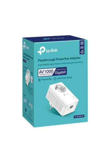 Powerline AV1000, Passthrough, 1 x RJ45 Gigabit - TP-Link TL-PA7017P