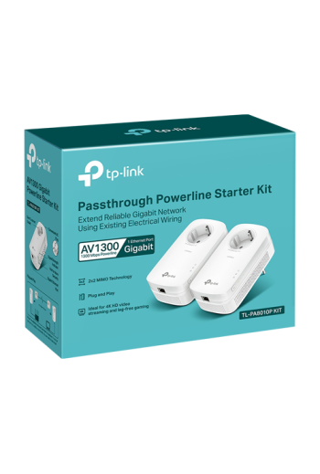 Kit Powerline AV1300, Passthrough, 1 x RJ45 Gigabit - TP-Link TL-PA8010PKIT