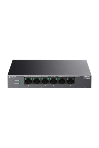 Switch LiteWave, 4 x RJ45 10/100 Mbps PoE, 2 x RJ45 10/100 Mbps, Buget PoE 41W, Unmanaged - TP-Link LS106LP