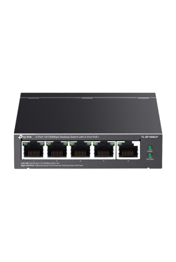 Switch 4 x RJ45 10/100 Mbps PoE, 1 x RJ45 10/100 Mbps, Buget PoE 41W, Unmanaged - TP-Link TL-SF1005LP