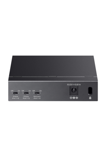 Switch 4 x RJ45 10/100 Mbps PoE, 1 x RJ45 10/100 Mbps, Buget PoE 41W, Unmanaged - TP-Link TL-SF1005LP