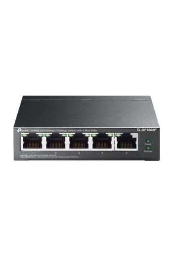 Switch 4 x RJ45 10/100 Mbps PoE, 1 x RJ45 10/100 Mbps, Buget PoE 67W, Unmanaged - TP-Link TL-SF1005P