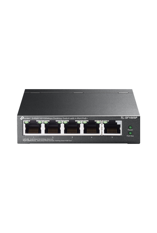 Switch 4 x RJ45 10/100 Mbps PoE, 1 x RJ45 10/100 Mbps, Buget PoE 67W, Unmanaged - TP-Link TL-SF1005P