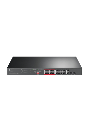 Switch 16 x RJ45 10/100 Mbps PoE, 2 x RJ45 1G, 2 x combo SFP 1G, Buget PoE 250W, Unmanaged - TP-Link TL-SL1218MP