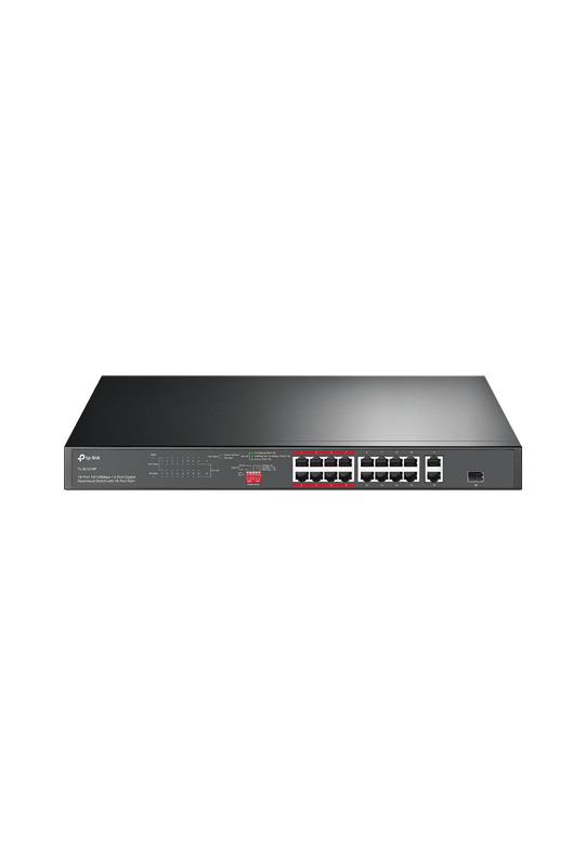 Switch 16 x RJ45 10/100 Mbps PoE, 2 x RJ45 1G, 1 x combo SFP 1G, Buget PoE 150W, Unmanaged - TP-Link TL-SL1218P