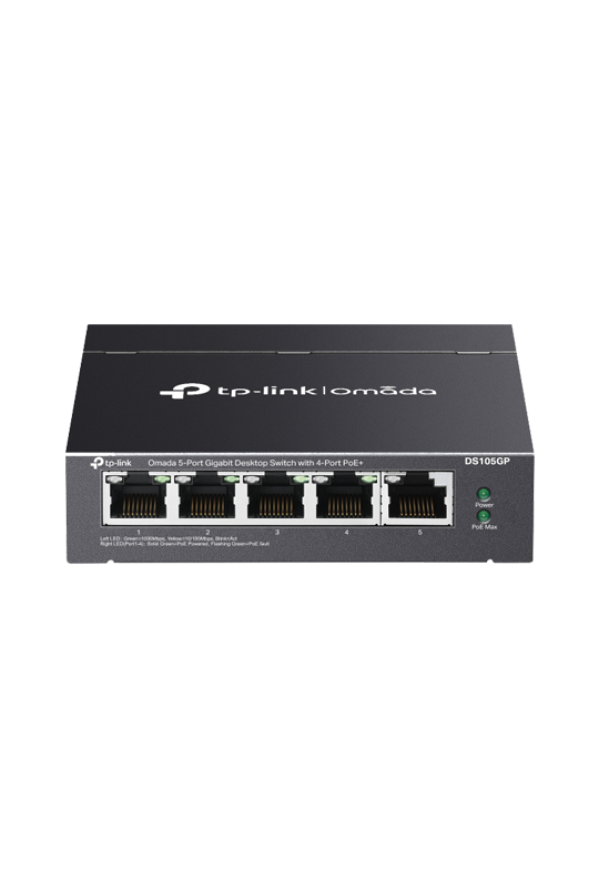 Switch 4 x RJ45 1G PoE, 1 x RJ45 1G, Buget PoE 65W, Unanaged - TP-Link Omada DS105GP