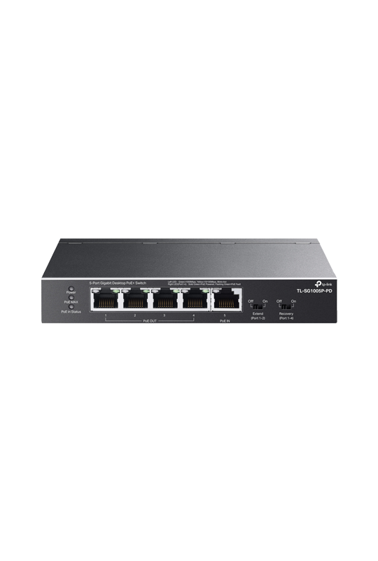 Switch 4 x RJ45 1G PoE Out, 1 x RJ45 1G PoE In, Unmanaged - TP-Link TL-SG1005P-PD