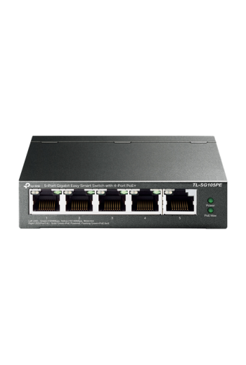 Switch 4 x RJ45 1G PoE, 1 x RJ45 1G, Buget PoE 65W, Easy Smart Managed - TP-Link TL-SG105PE