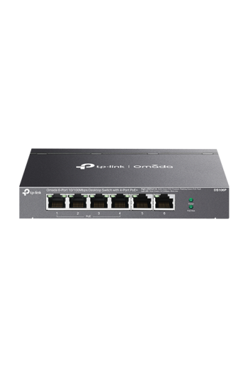 Switch 4 x RJ45 10/100 Mbps PoE, 2 x RJ45 10/100 Mbps, Buget PoE 67W, Unanaged - TP-Link Omada DS106P