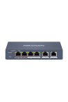 Switch 4 x RJ45 100 Mbps PoE at/af/bt, 2 x RJ45 100 Mbps Uplink, Management - HIKVISION DS-3E1106HP-EI