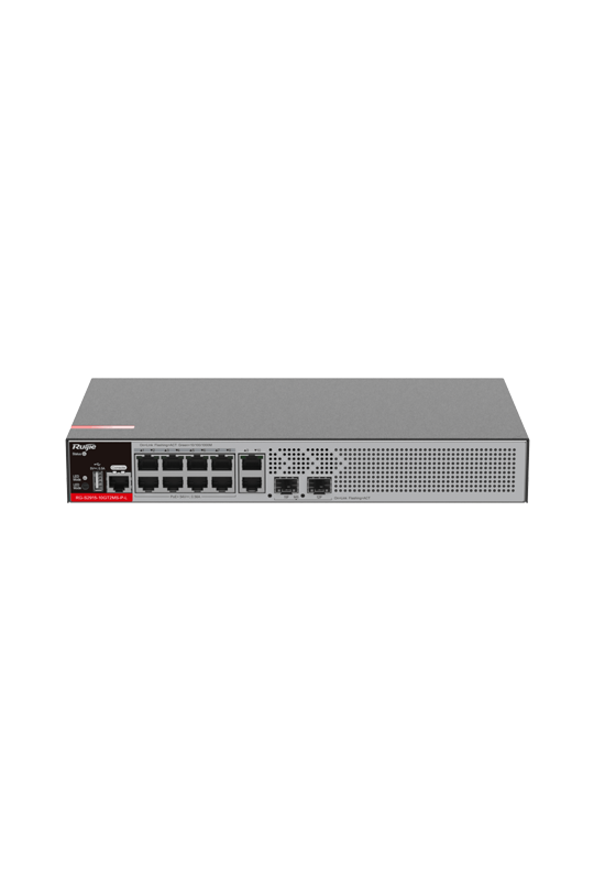 Switch L2+, 8 x RJ45 1G PoE, 2 x SFP 2.5G, 2 x RJ45 1G, Cloud Management - Ruijie RG-S2915-10GT2MS-P-L