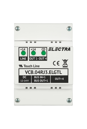 Doza derivatie video 4 iesiri, conectori RJ45, G3 - ELECTRA VCB.04RJ3.ELGTL