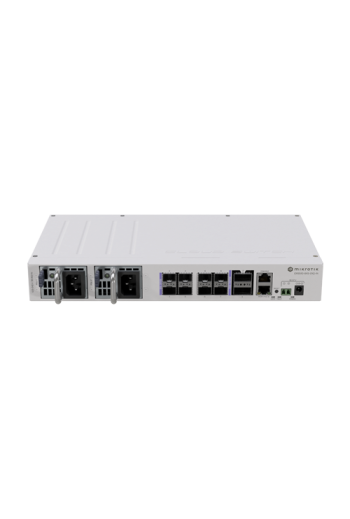 Switch 2 x QSF28 100G, 8 x SFP28 25G, 2 x RJ45 100 Mbps, 802.3bt PoE In, 1U - MikroTik CRS510-8XS-2XQ-IN