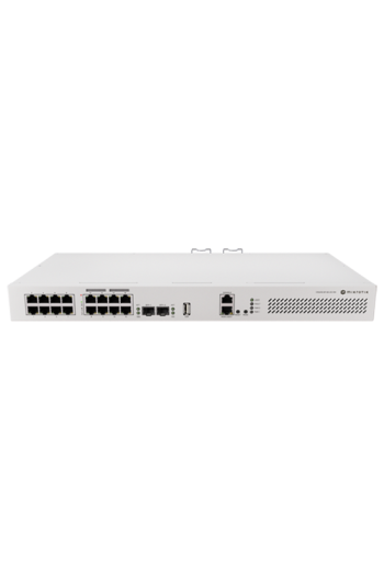 Switch 8 x RJ45 Gigabit PoE af/at, 10 x RJ45 Gigabit, 2 x SFP+ 10G, NAND, 1U - MikroTik CRS418-8P-8G-2S+RM
