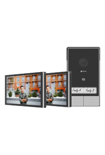 Kit video-interfon 2 familii, 2 x monitor tactil 7', camera 2K, audio, IR 6m, Wi-Fi6 - EZVIZ CS-HP7(3MP,2-Family Kit)