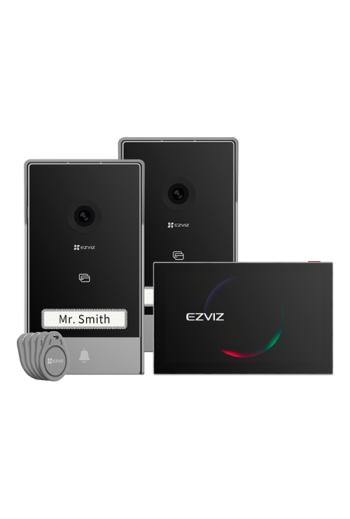 Kit video-interfon, monitor tactil 7', 2 posturi exterioare, camera 2K, audio, IR 6m, Wi-Fi6 - EZVIZ CS-HP7(3MP,2-Entry Kit)
