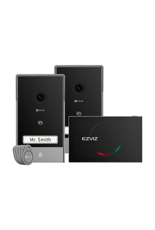 Kit video-interfon, monitor tactil 7', 2 posturi exterioare, camera 2K, audio, IR 6m, Wi-Fi6 - EZVIZ CS-HP7(3MP,2-Entry Kit)