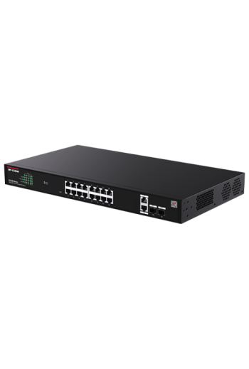Switch 16 x RJ45 1G PoE, 2 x SFP 1G, 2 x RJ45 1G, Management, 1U - IP-COM G2220P-16-250W
