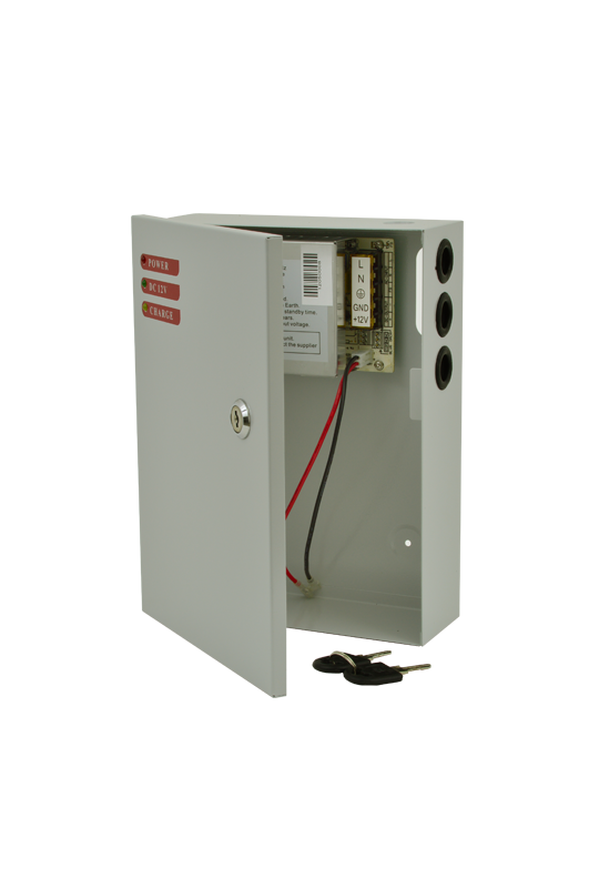 Sursa de alimentare 12V, 5A, back-up in cabinet metalic SDC-12-5B