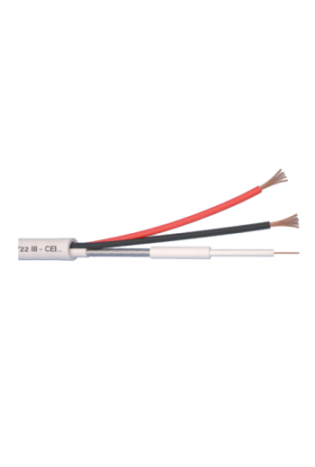 Cablu Microcoaxial + alimentare 2x0.5, Cupru 100%, 100m MCX75-2x0.5