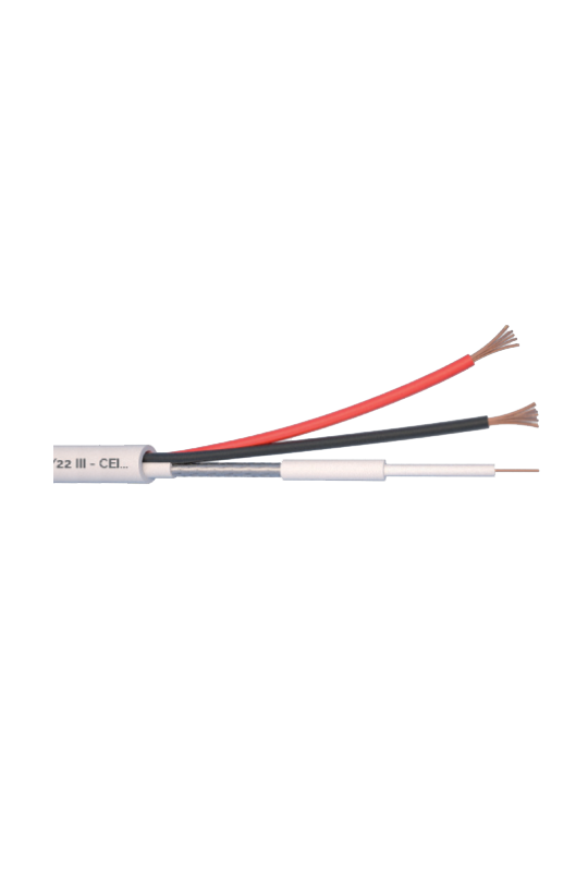 Cablu Microcoaxial + alimentare 2x0.5, Cupru 100%, 100m MCX75-2x0.5