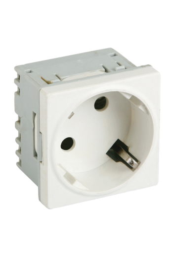 Priza modulara schuko cu impamantare, alb - DLX DLX-245-45
