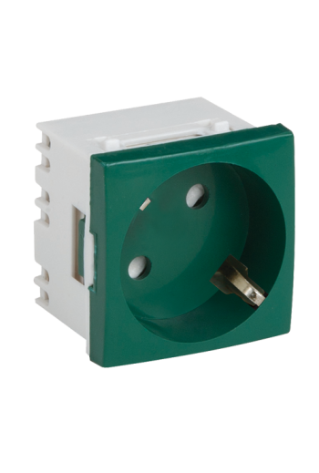 Priza modulara schuko cu impamantare, verde - DLX DLX-245-42