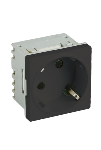 Priza modulara schuko cu impamantare, negru - DLX DLX-245-43